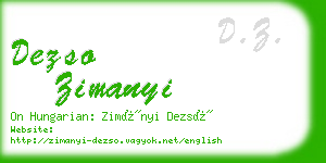 dezso zimanyi business card